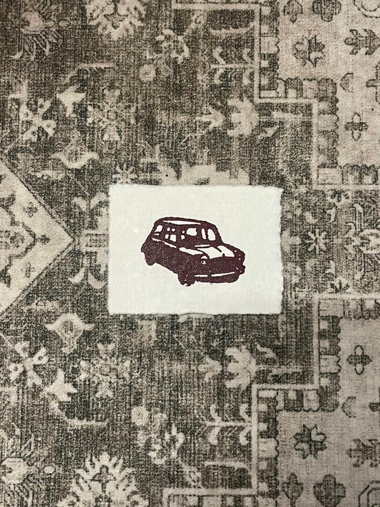 A8 Lino Print - Car