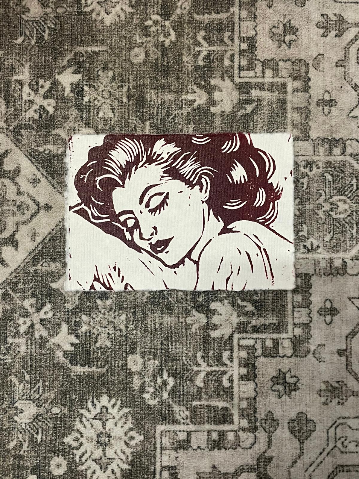 A7 Lino Print - At Last