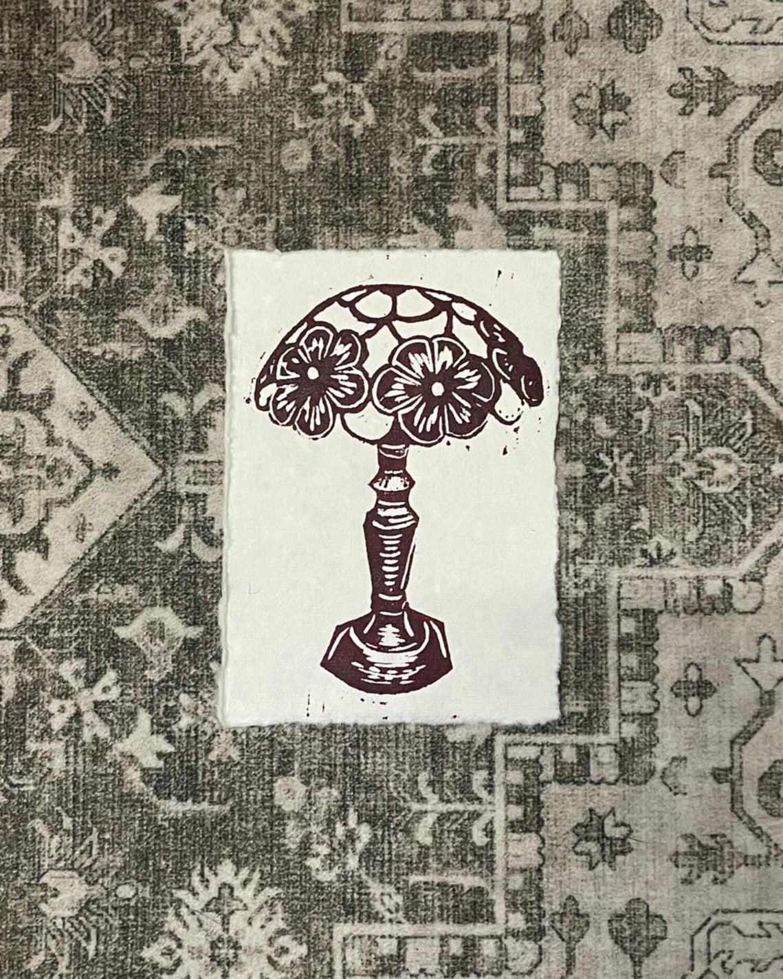 A7 Lino Print - Lamp