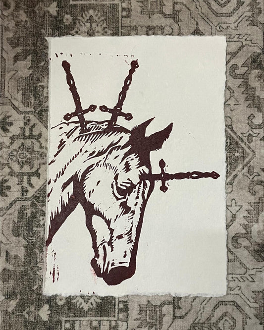 A5 Lino Print - Horse