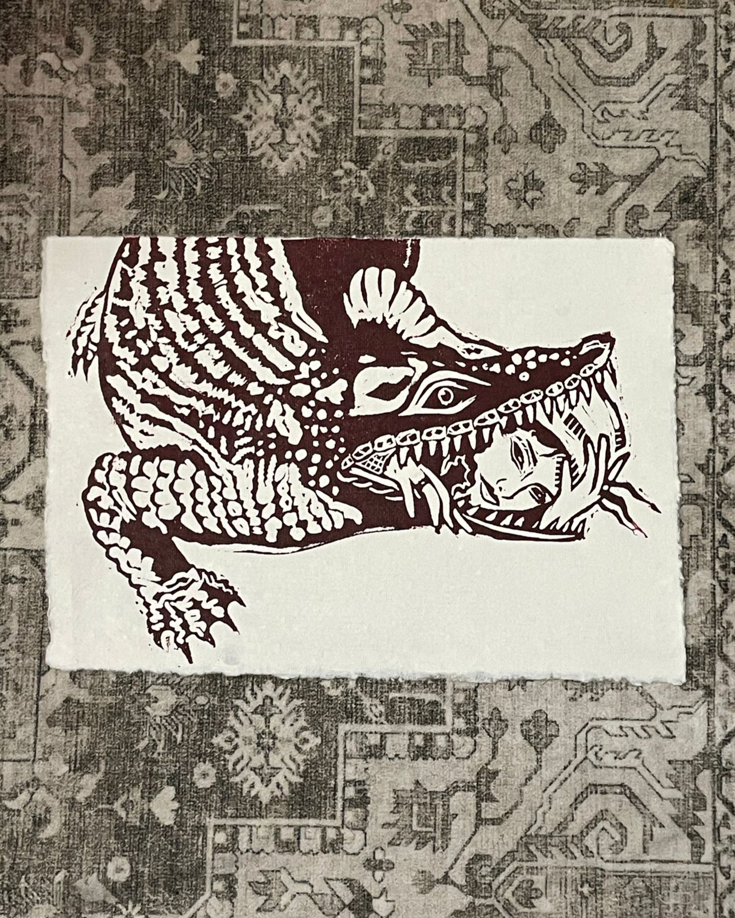 A5 Lino Print - Don't Move