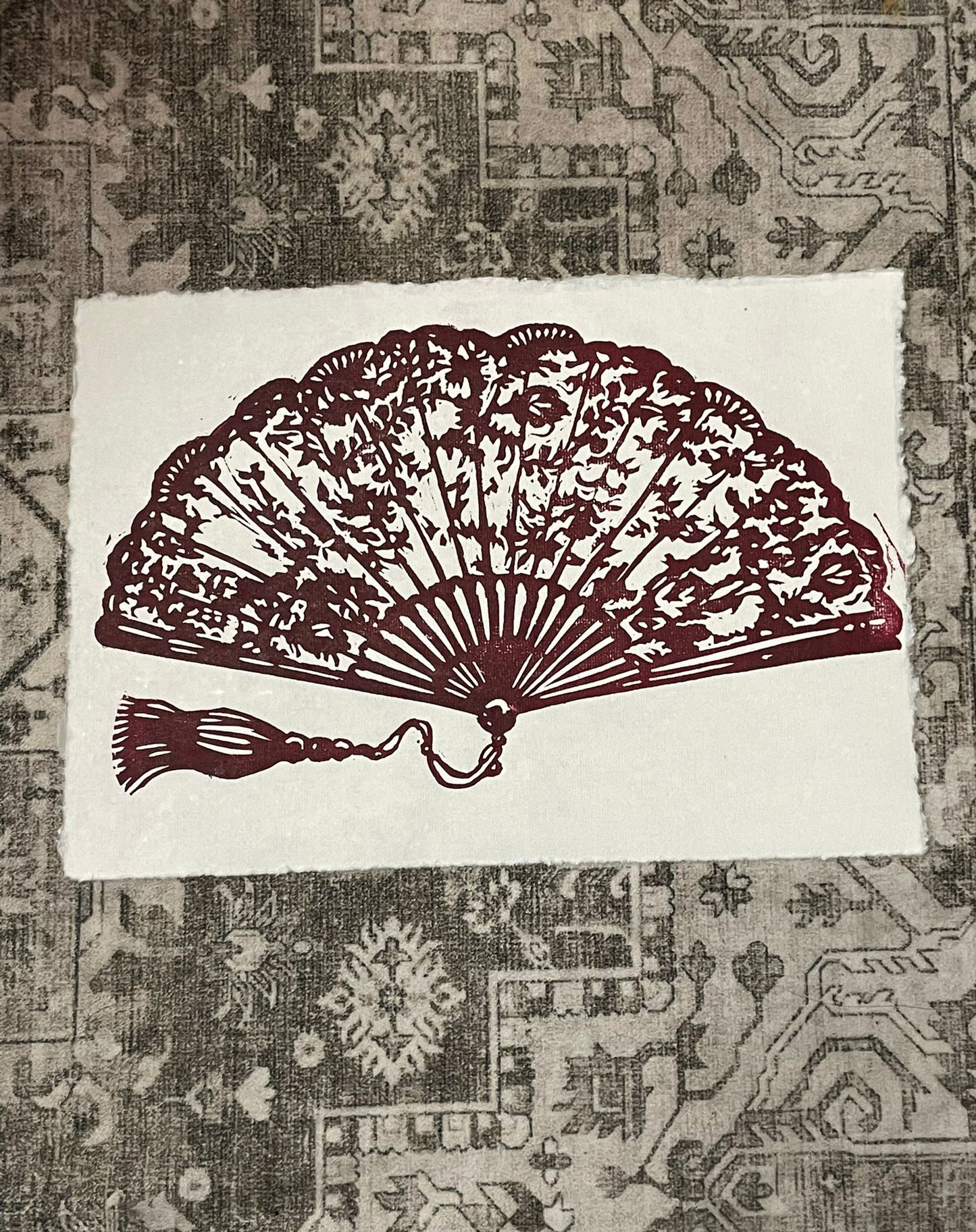 A5 Lino Print - Fan