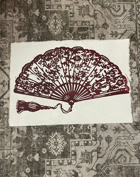 A5 Lino Print - Fan