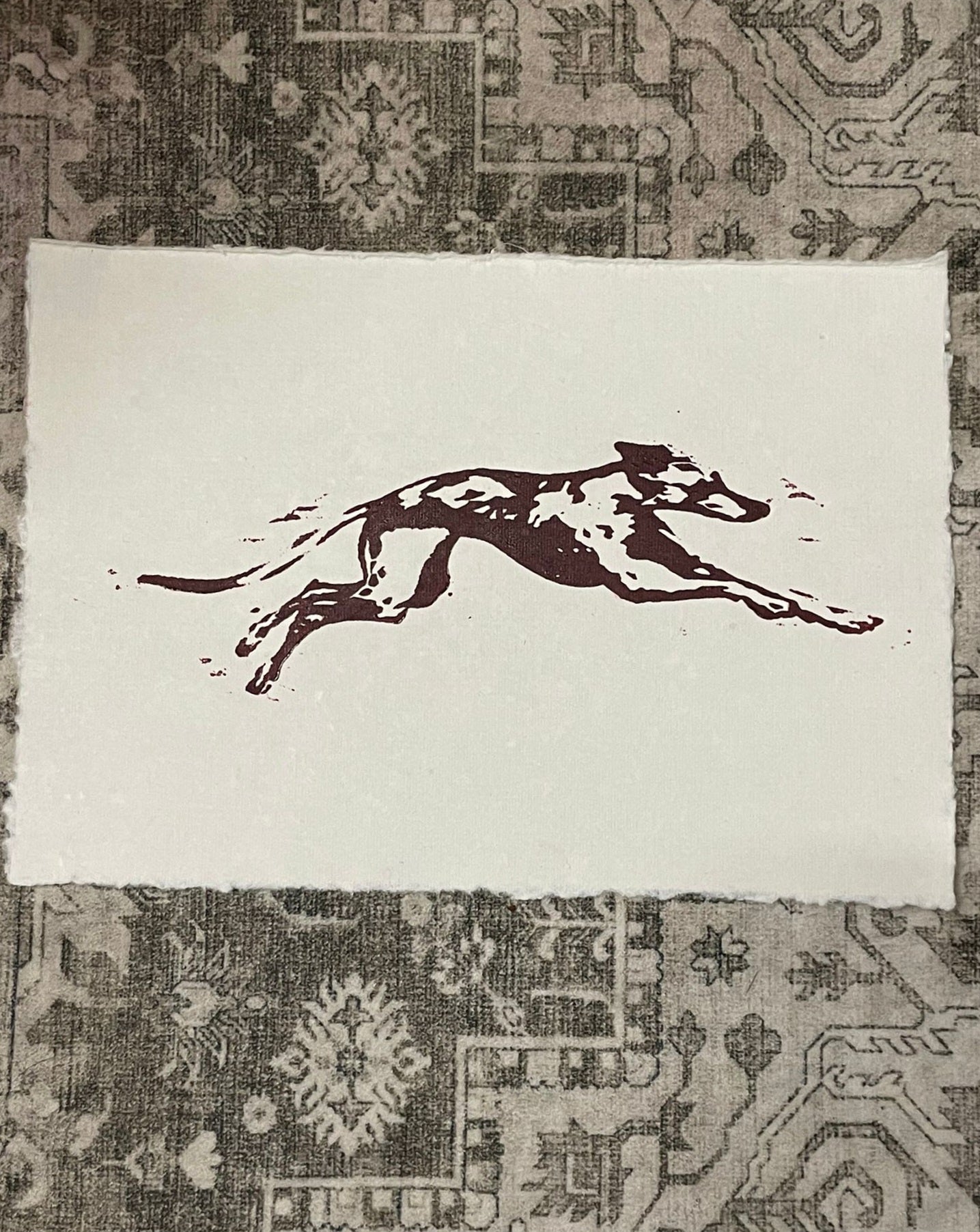 A5 Lino Print - Dog