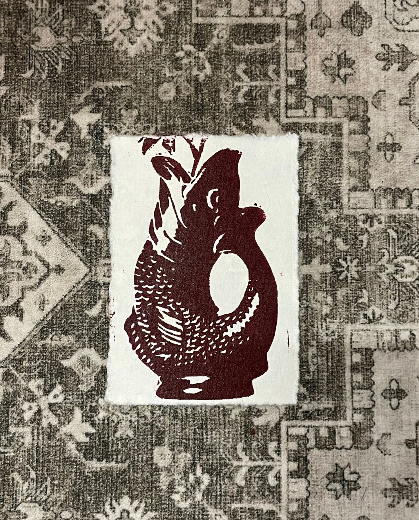 A7 Lino Print - Glug Jug