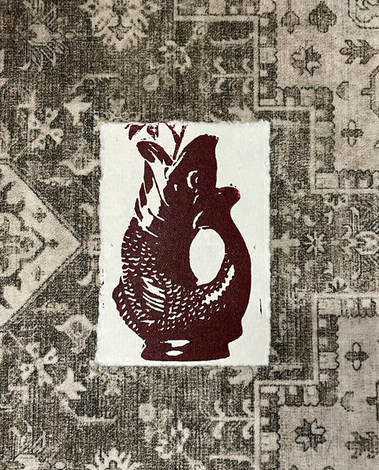 A7 Lino Print - Glug Jug